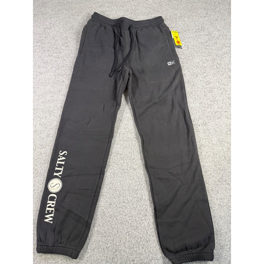 Salty Crew BOYS  Tippet Fleece Sweatpants Black Joggers Size Medium NWT